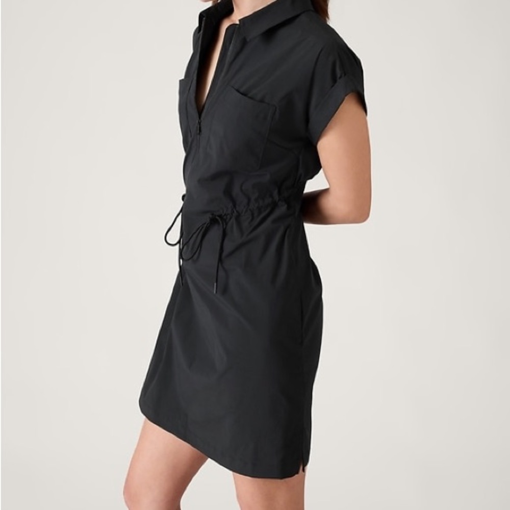 Athleta Topspin Dress in Black, size medium